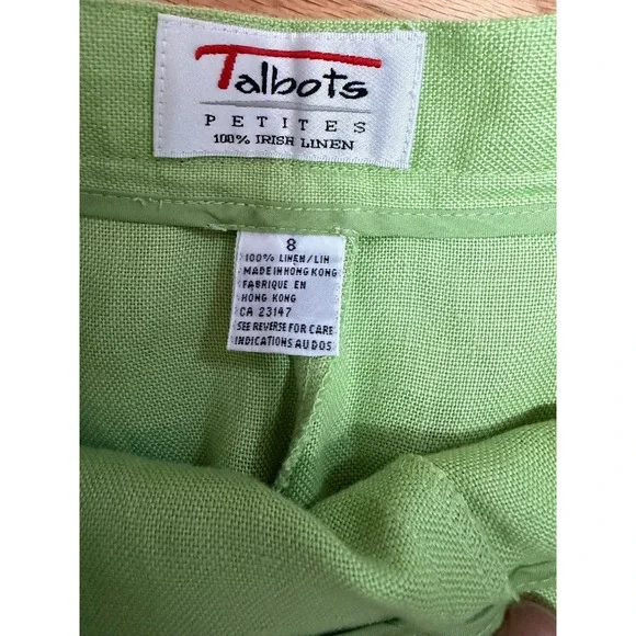 Vtg Talbots Irish Linen Pants Womens Size 8 Petite Old Money Coastal Grandmother - Picture 6 of 7